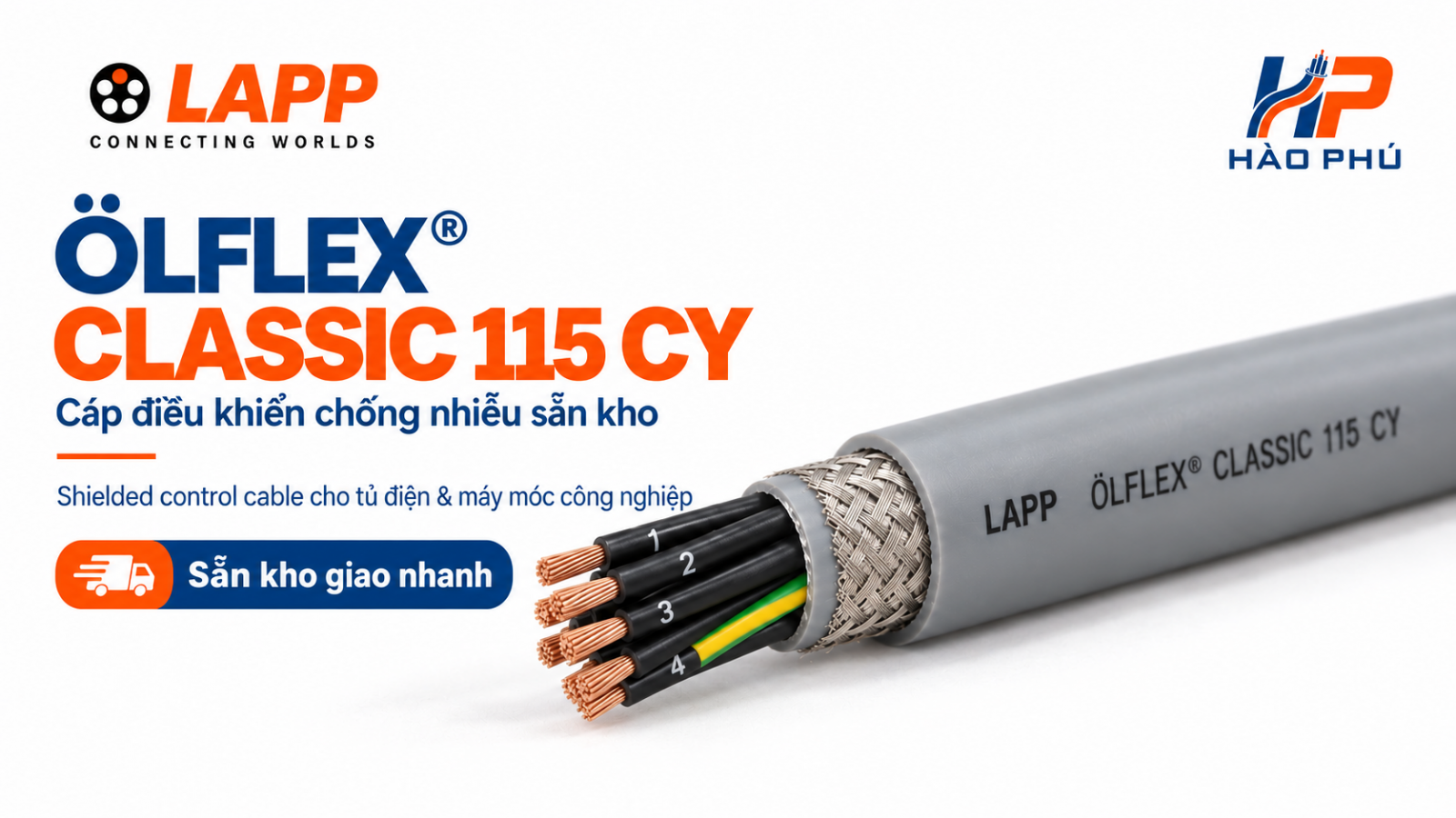Cáp LAPP ÖLFLEX CLASSIC 115 CY chống nhiễu tại Hào Phú