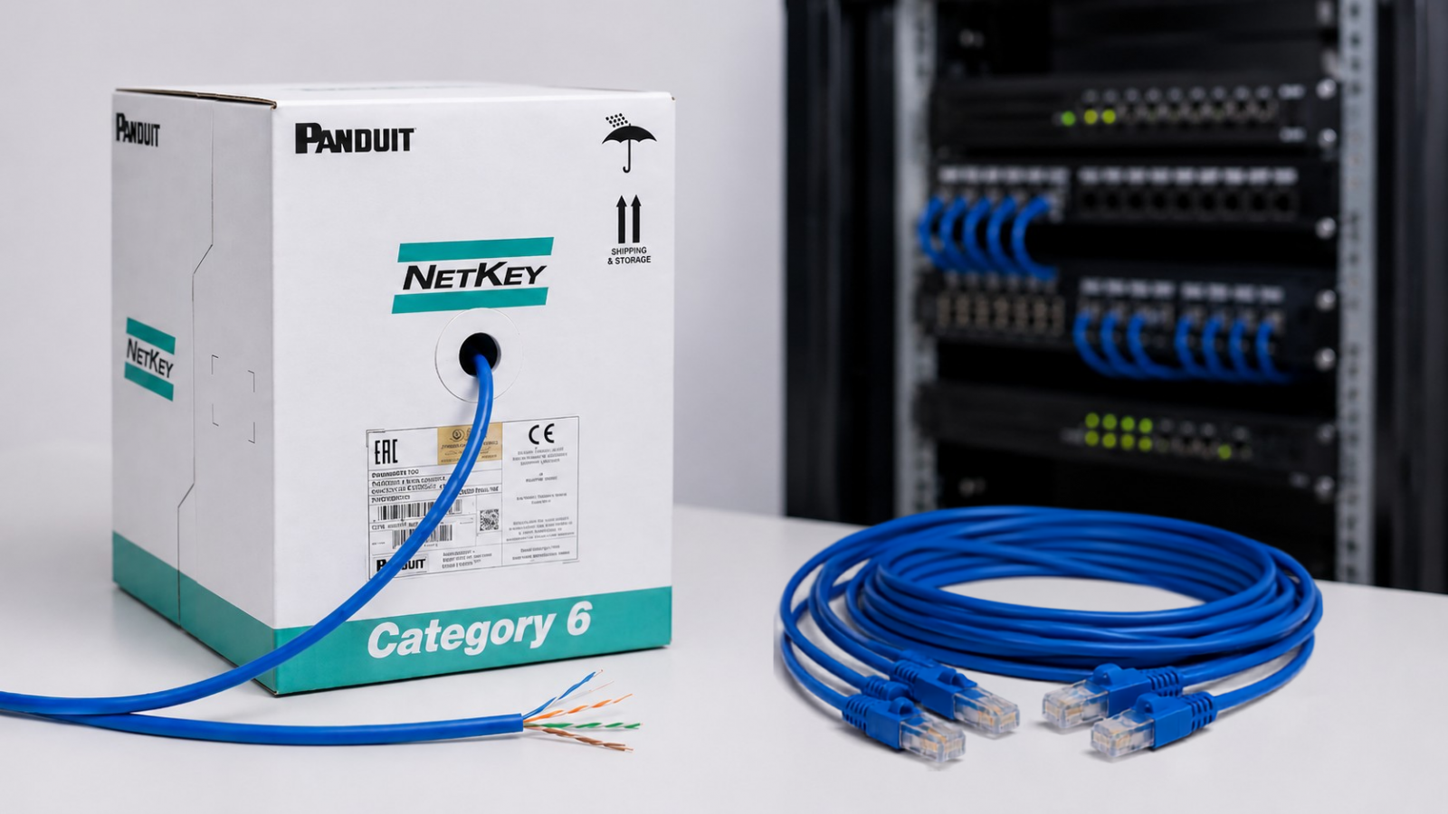 Dây mạng Cat6 Panduit dùng trong hệ thống mạng tòa nhà và tủ rack