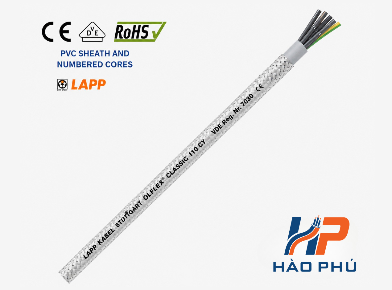 Cáp ÖLFLEX CLASSIC 110 CY dùng trong tủ điện và hệ thống điều khiển công nghiệp