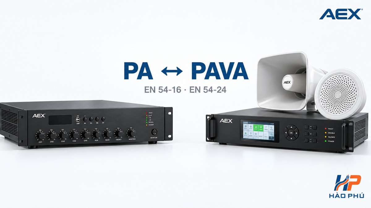 So sánh hệ thống PA và PAVA theo EN 54-16 và EN 54-24