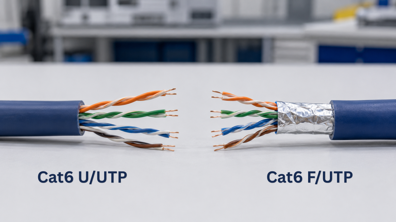 Phân biệt cấu trúc cáp mạng Cat6 UTP và FTP theo lớp chống nhiễu