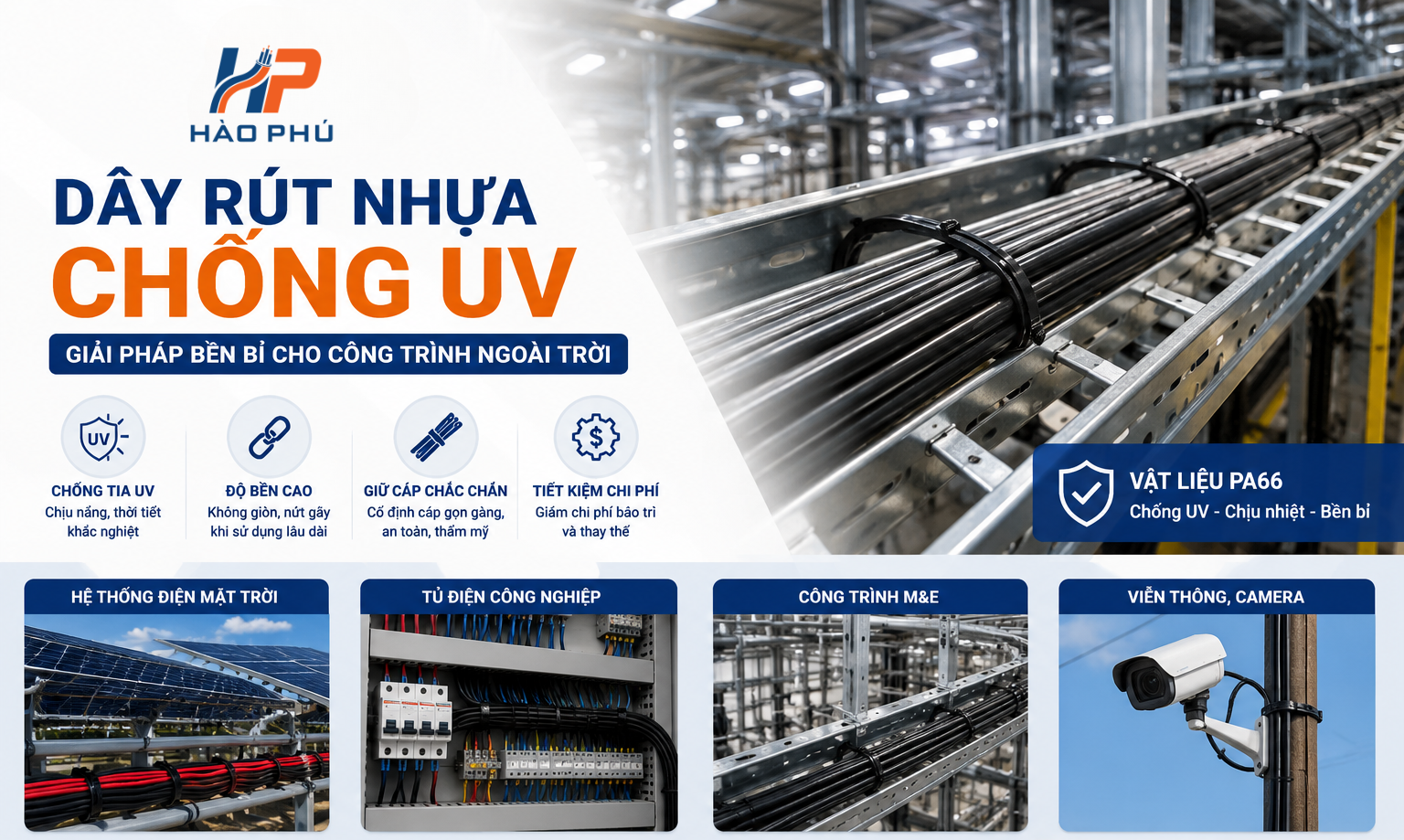ứng dụng dây rút nhựa PA66