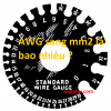 Bảng quy đổi chỉ số AWG sang mm2