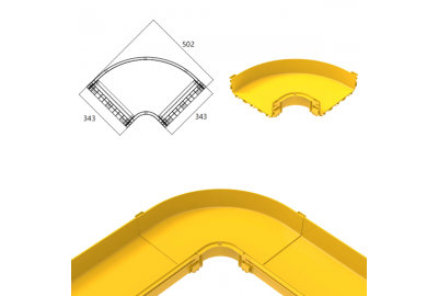 Phụ Kiện Máng Cáp Quang CF300 / Máng Cáp Quang Góc Ngang 90° – Giải Pháp Điều Hướng Cáp Linh Hoạt, An Toàn, Tiêu Chuẩn Quốc Tế