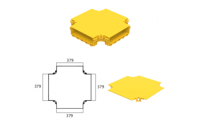 Phụ Kiện Máng Cáp Quang CF360 / Nắp Đậy Khớp Nối Chữ Thập – Giải Pháp Bảo Vệ Tuyến Cáp Tại IDC và Viễn Thông