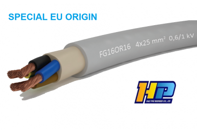 Flexible Cable FG16OR16 - Cáp Điện Bọcc EPM-Cao Su, lõi PVC 0,6/1 kV Không Thải Khói Độc Châu Âu