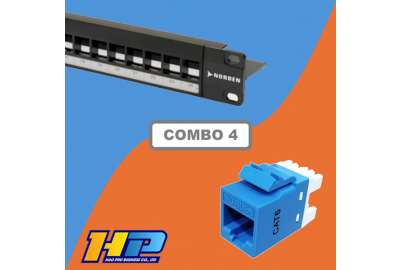 Combo Patch Panel 24 Ports Cat6 Norden – Bộ Kết Nối Mạng Chuyên Dụng Với Keystone Jack 